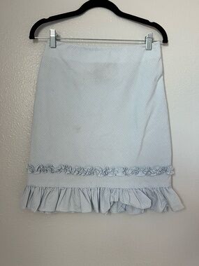 Ralph Ralph Lauren Vintage Light Blue Gingham Mini Skirt with Ruffle Hem
